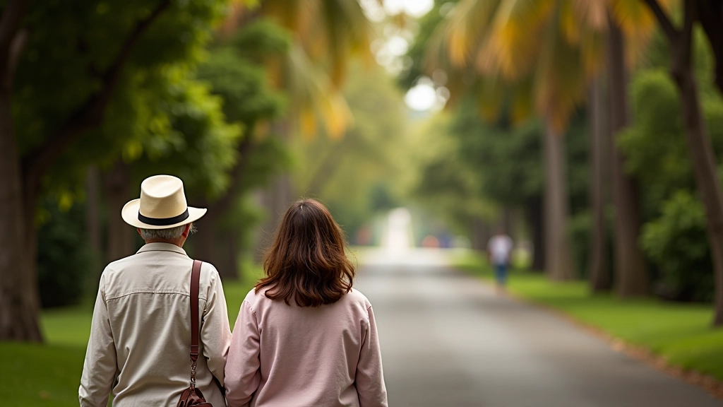 Personas caminando por rutas arboladas en Aibonito